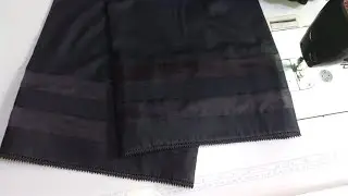 Black Trouser/ palazzo design 2022 with lace and organza cutting and stitching