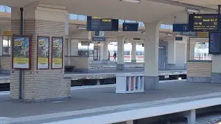 Three trains at Brussels-North station