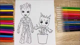 Coloring Guardians of the Galaxy Groot