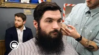 Barber Gives Quick Beard Maintenance Trim | Cut & Grind