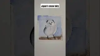 Painting the adorable #Japan #snow #fairy #bird #birds #youtubeshorts #art #watercolor #viralvideo