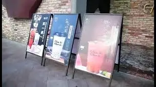 poster stand#poster standing display racks