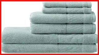 Welhome Hudson 100% Pure Organic Cotton 6 Piece Bath Linen Set | Mineral Blue | Eco Friendly