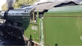 Flying Scotsman today 26 October , swannage railway , blowing a gale ,