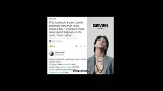 Jungkook Seven song streaming of Spotify #bts #jk #seven #jungkook