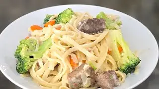 Beef with broccoli pasta. #yolia #food #cooking #recipe #easyrecipe #beef #pasta.