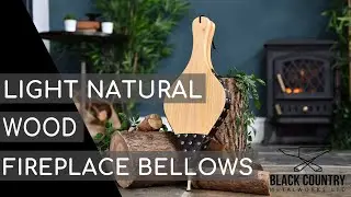 Light Natural Wood Fireplace Bellows