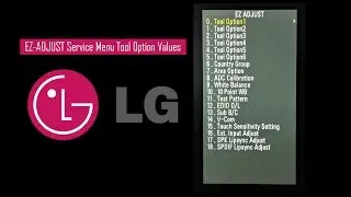 Значения параметров инструмента сервисного меню телевизора LG (EZ-ADJUST)