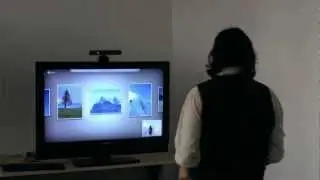 User-Interface mit Gestensteuerung und 3D-Effekt