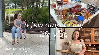 Downtown Tampa, Realistic Grocery Haul, Pantry Organization, and a Prime Day Haul 🌸