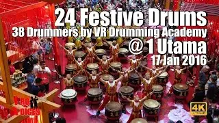 24 Festive Drums (38 Drummers) by VR Drumming Academy @ 1 Utama Shopping Centre #CNY2016