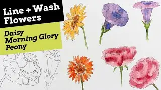 Easy Line and Wash Flowers Pt 1