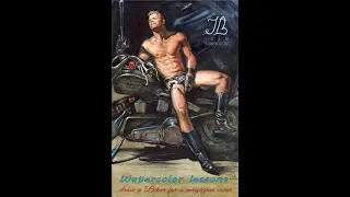 Biker (1) for the magazine DRUMMER watercolor painting process tutorial video nude education