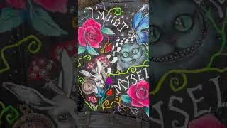 Alice in Wonderland - custom painted leather jacket - AVAILABLE ! L size