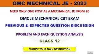 OMC Mechanical JE Class 12 || OMC Recuritment 2023  || Info Odisha Official