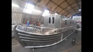 Narrowboat self build   Ep 74 Replacing a through hole and yet more painting