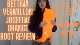BETTINA VERMILLON CROC EMBOSSED POINTED TOE JOSEPHINE ORANGE BOOT  TRY ON & REVIEW