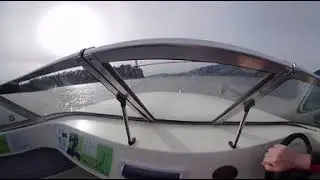 Power boating under Vancouver's Lion's Gate bridge - 360 video