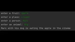 Mad lib generator python part:2
