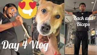 Day 4/365: Back, Biceps & Puppy Love 🐶 | Amit The Green Gains 🌱