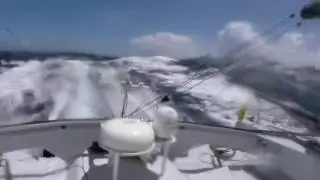 Thomas Ruyant​ gybe before a crash in heavy wind during Vend&eacute;e Globe​ 2016 2017