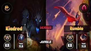 Challenger KINDRED [Conqueror] (Jungle) VS  RUMBLE - Challenger KR Patch 11.9