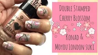 Double Stamped Cherry Blossom | Konad | MoYou London Suki