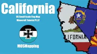 Калифорнию - Уменьшенная карта штата США с флагом в Minecraft (Учебное пособие) [Часть 37]