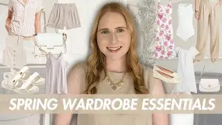 SPRING WARDROBE ESSENTIALS 2024 | (tops, bottoms, shoes, accessories, & more) #wardrobeessentials