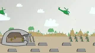 machine gun soldiers and helicopters defended bunkers against German STG44 assault rifle soldiers