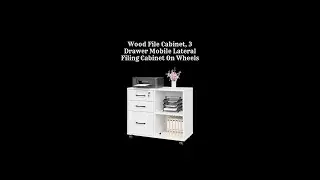Wood File Cabinet 3 Drawer Mobile Lateral Filing Cabinet On Wheels  | viral video | FATOZ #shorts