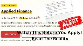 Watch This Before You Apply For Master's Union Applied Finance Course! #matersunion #appliedfinance