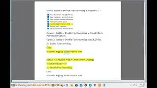 Enable/Disable Font Smoothing in Windows 11
