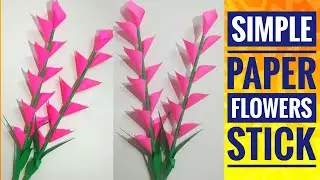 DIY Simple Paper Flowers Stick / Home Decor Crafts / #Paper_Flowers