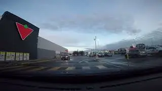 Drive through Downtown Edmonton, Alberta, Canada. Morning traffic.