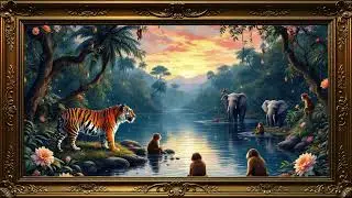 Frame TV Art 4K - Jungle Harmony Samsung Frame TV Screensaver wallpaper