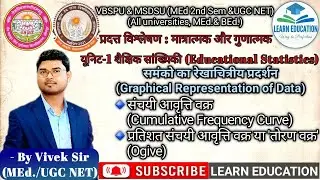 संचयी व प्रतिशत संचयी आवृत्ति वक्र |Cumulative & Percentage Cumulative Frequency Curve|