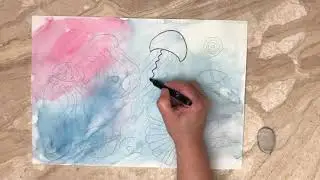 Ūdens pasaule Under Water World Kids Drawing Water Colour Pencil