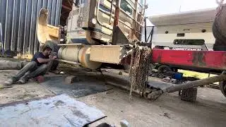 1985/1989 International F9370 Log Truck Transmission & Clutch Removal & Reinstall. Part 3 Fuel Tank