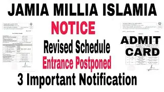 Jamia Millia Islamia NOTICE 3 imp Update 2021 ||Jamia Entrance 2021