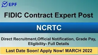 FIDIC Contract Expert Post in NCRTC|NEW DELHI|VACANCY|STEPS TO APPLY|EXPLAINED|CHECK OUT THE VIDEO|