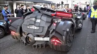 CRAZY BATMOBILE on Gumball3000 with Lamborghini engine revving!!