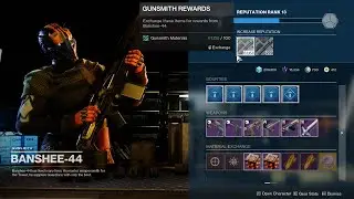 NEW GUNSMITH REPUTATION SYSTEM (USE ALL GUNSMITH MATERIALS FOR LEGENDARY SHARDS) - DESTINY 2