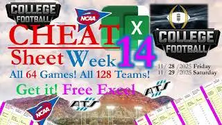 🏈College Football Week 14 💥Cheat Sheet! 📊Unique Sports Betting Advantage w/ Data Analytics vs Vegas