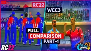 Wcc3 Vs Rc22 Comparison Pt.1 | Real Cricket 22 Vs World Cricket Championship 3 | Rc22 Vs Wcc3