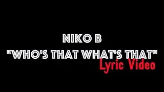 Who's That What's That - Niko B (LYRICS)
