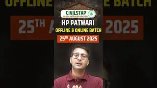 HP Patwari 2025 | Offline & Online Batch Starting 25th August 2025 | Civilstap #Shorts