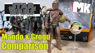 Star Wars The Black Series Madalorian & Grogu (Arvala-7) Comparison