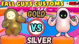 FALL GUYS customs live🟡GOLD  vs SILVER⚪Colour Battle | #fallguys #fallguyslive