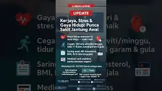 Kerja tekan, jantung pun tekan. Sedentari + stres kerja = risiko naik. Signal awal jangan ignore.